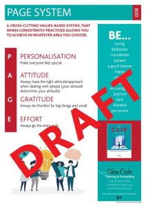 PAGE System poster - work attitudes and core values